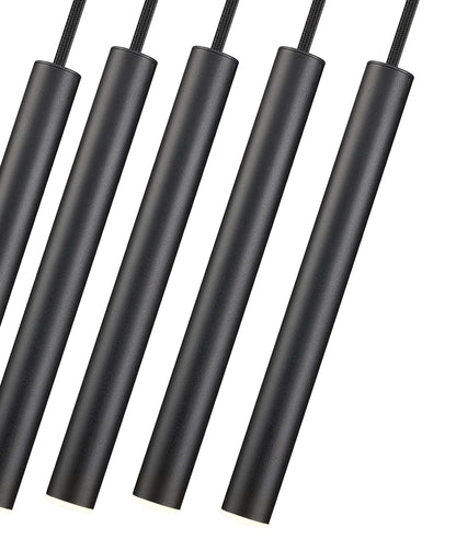 Forest LED 5 Light Linear Chandelier Matte Black