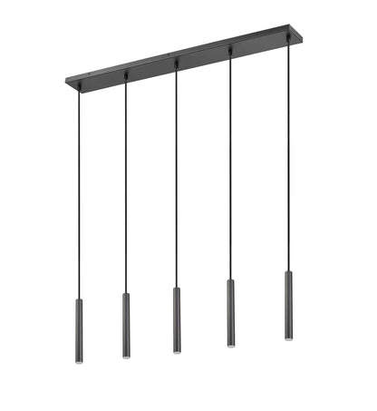 Forest LED 5 Light Linear Chandelier Matte Black