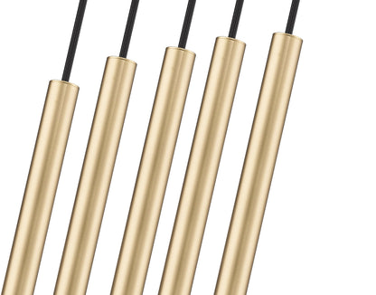 Forest LED 5 Light Linear Chandelier Modern Gold