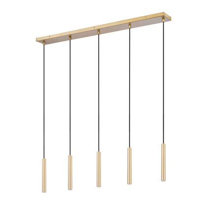 Forest LED 5 Light Linear Chandelier Modern Gold