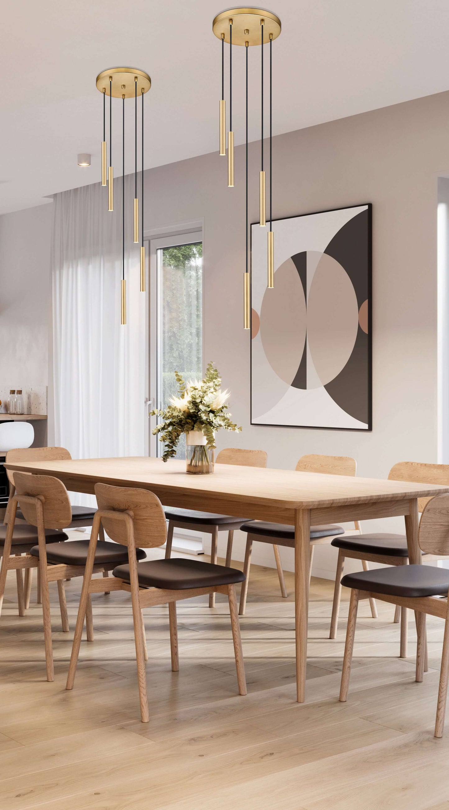 Forest LED 5 Light Chandelier Modern Gold