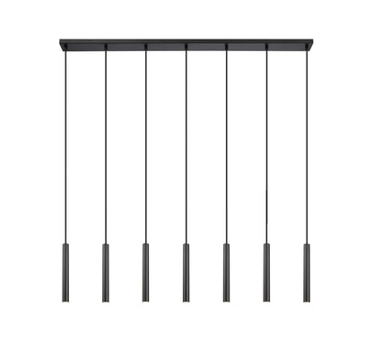 Forest LED 7 Light Linear Chandelier Matte Black