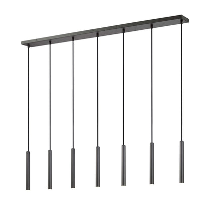 Forest LED 7 Light Linear Chandelier Matte Black