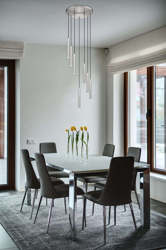 Forest LED 7 Light Chandelier Brushed Nickel