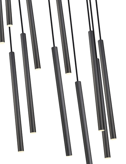 Forest LED 11 Light Chandelier Matte Black