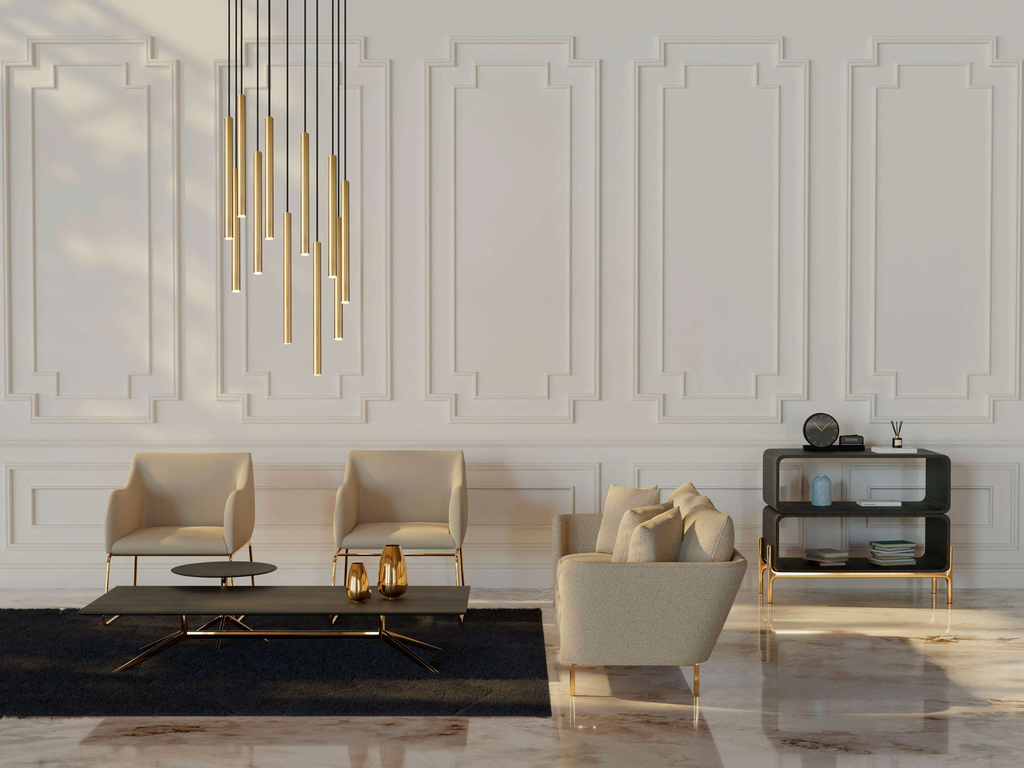 Forest LED 11 Light Chandelier Modern Gold