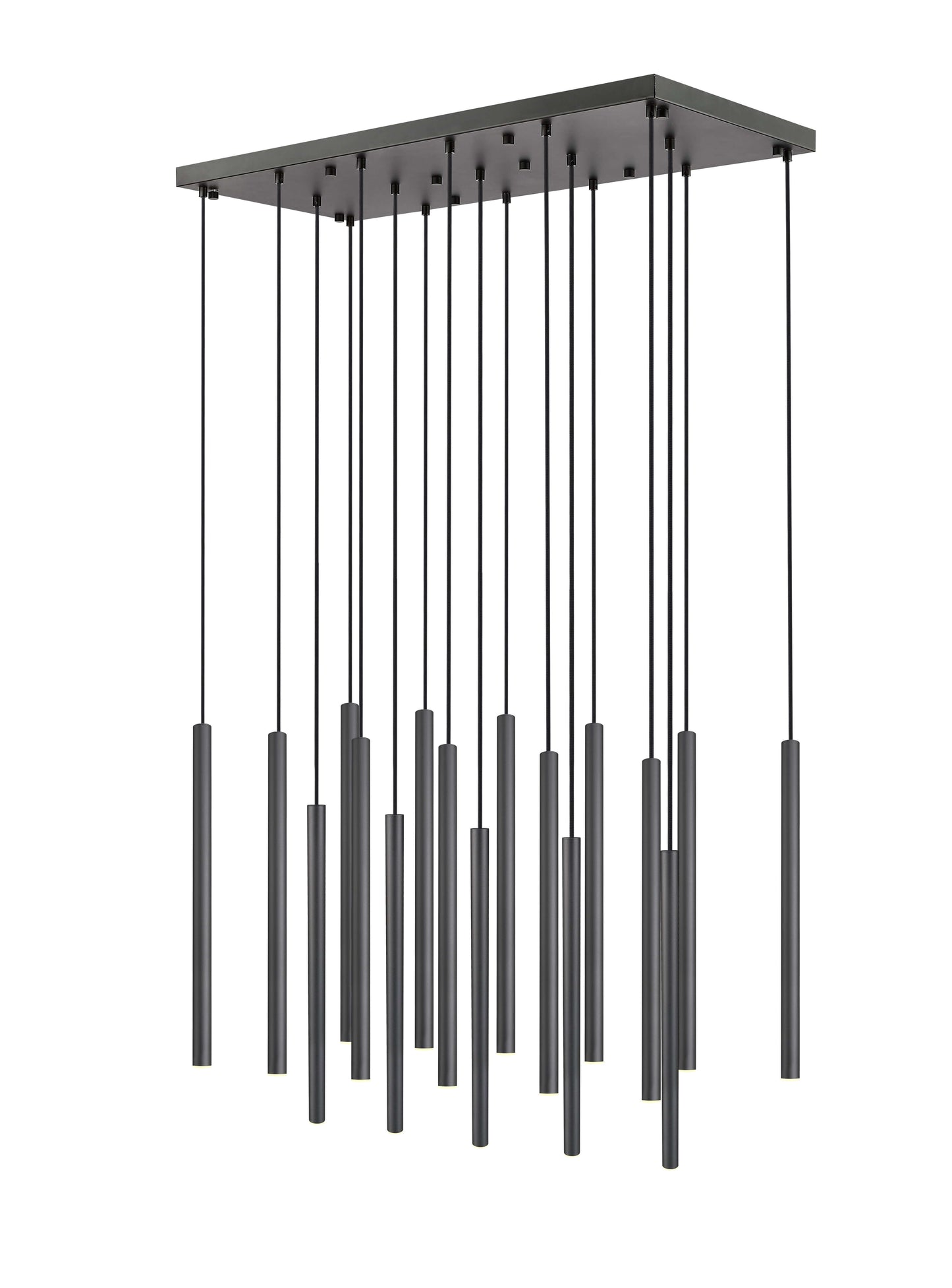 Forest LED 17 Light Linear Chandelier Matte Black