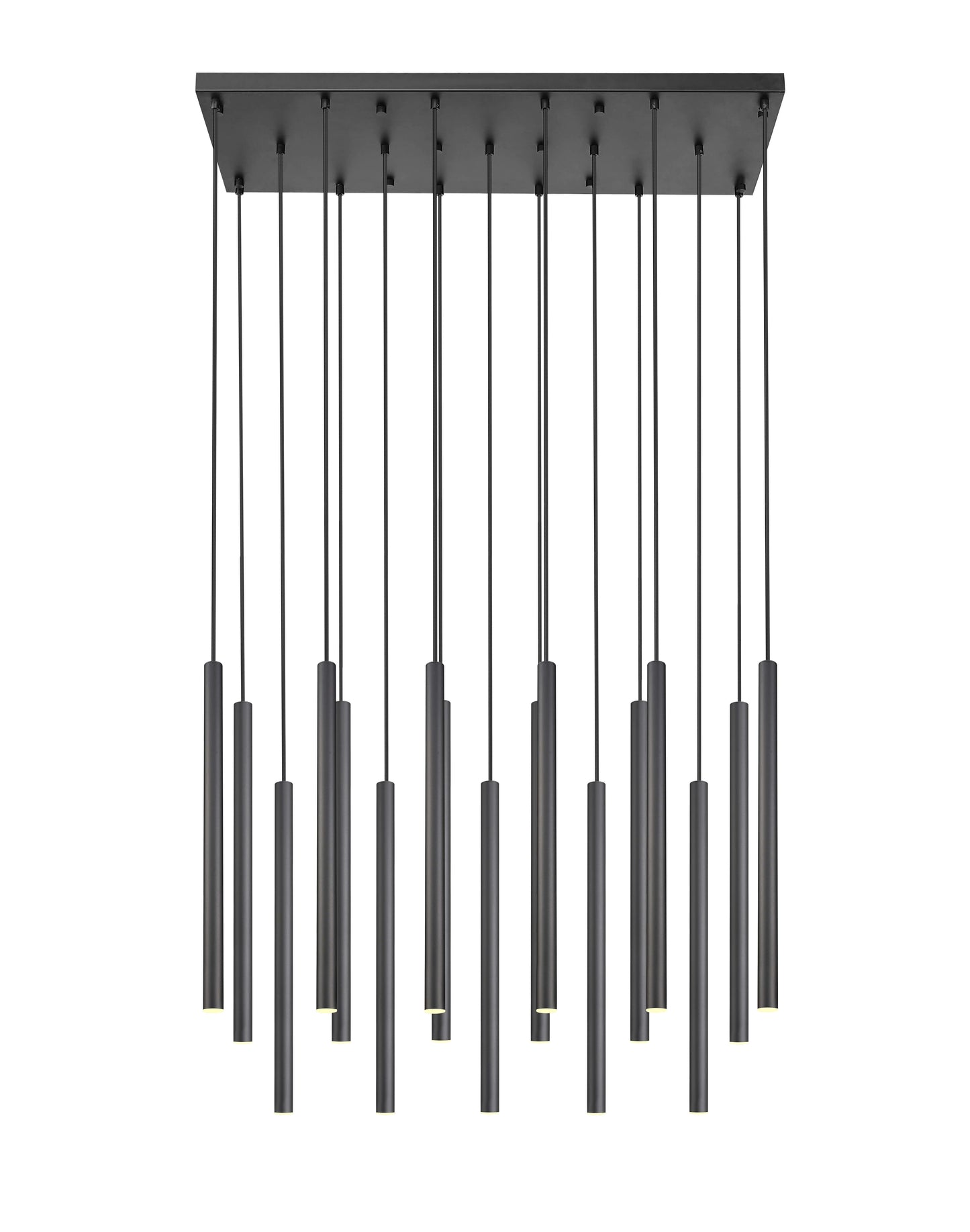 Forest LED 17 Light Linear Chandelier Matte Black