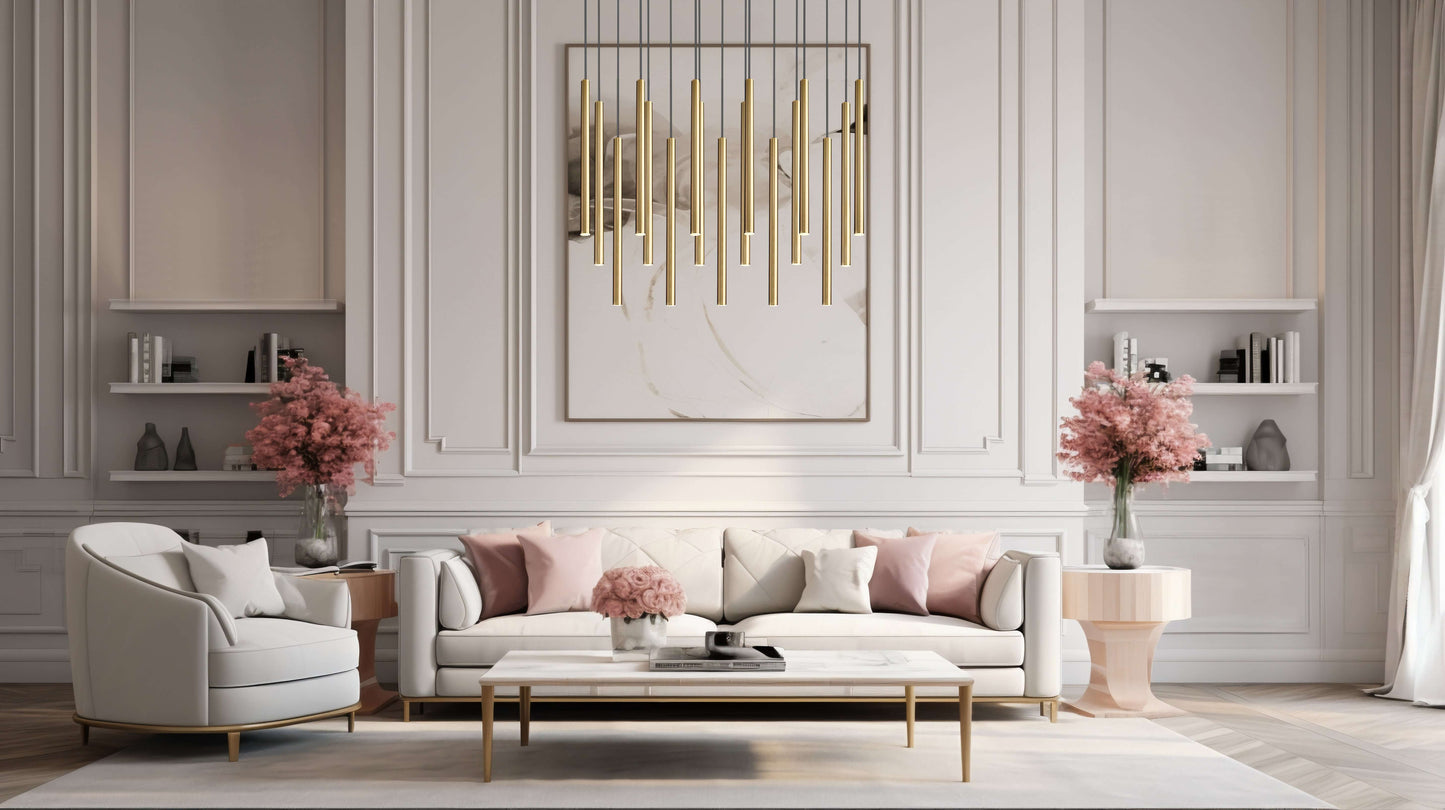 Forest LED 17 Light Linear Chandelier Modern Gold