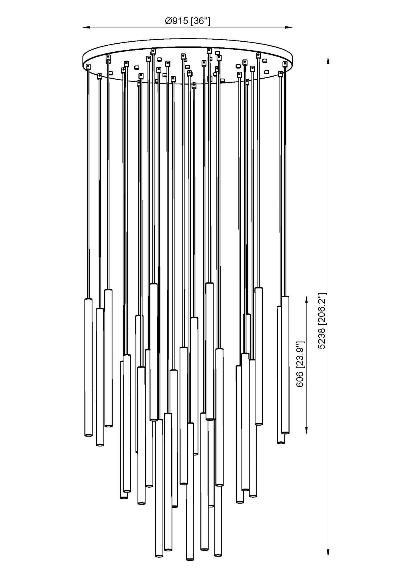 Forest LED 27 Light Chandelier Modern Gold