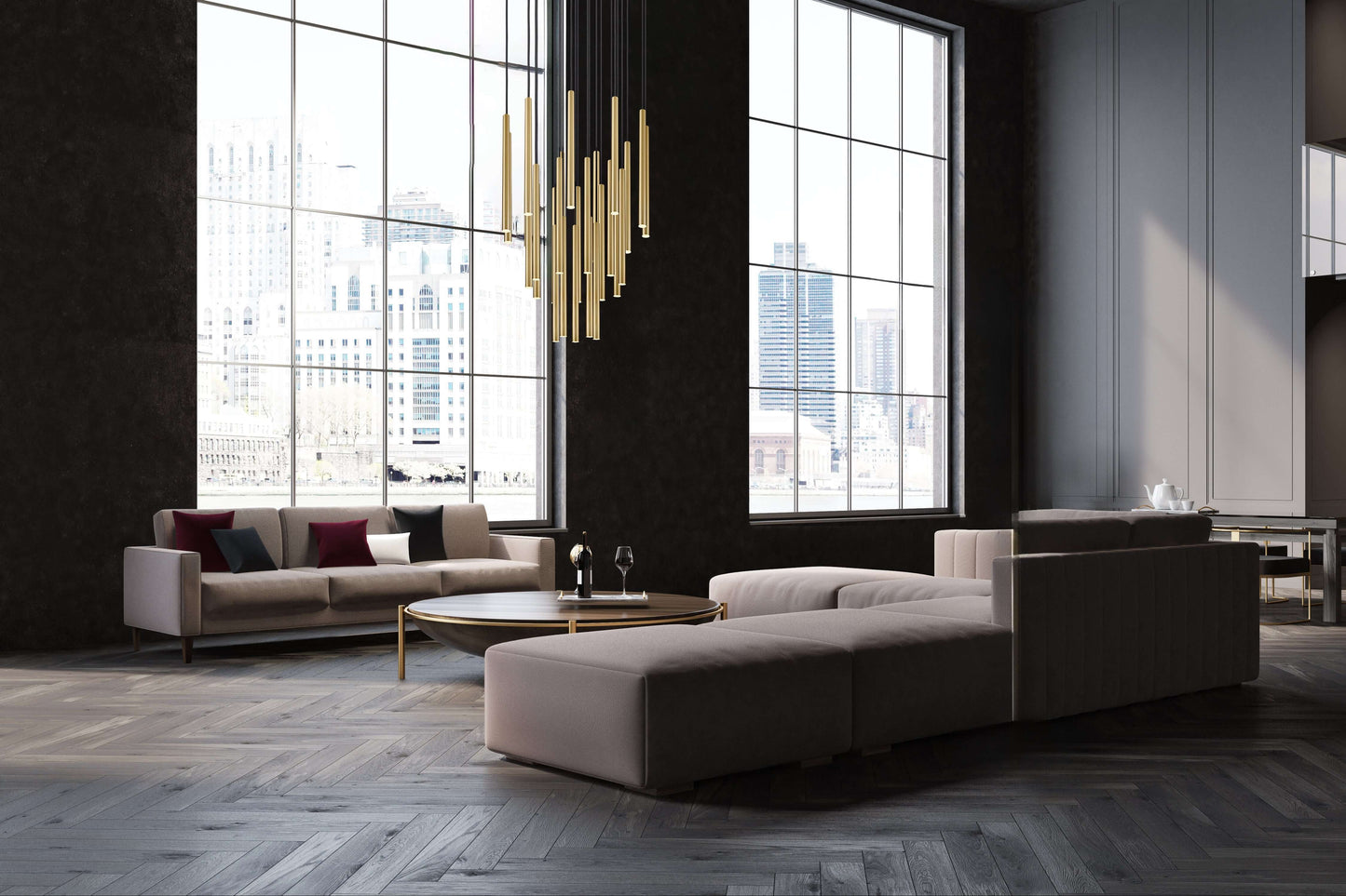 Forest LED 27 Light Chandelier Modern Gold