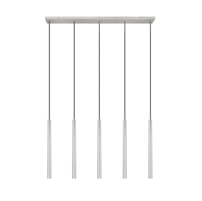 Forest LED 5 Light Linear Chandelier Brushed Nickel