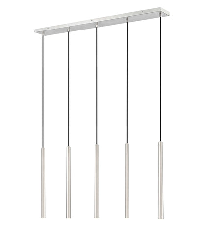 Forest LED 5 Light Linear Chandelier Brushed Nickel