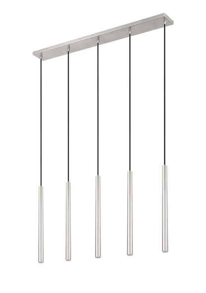 Forest LED 5 Light Linear Chandelier Brushed Nickel