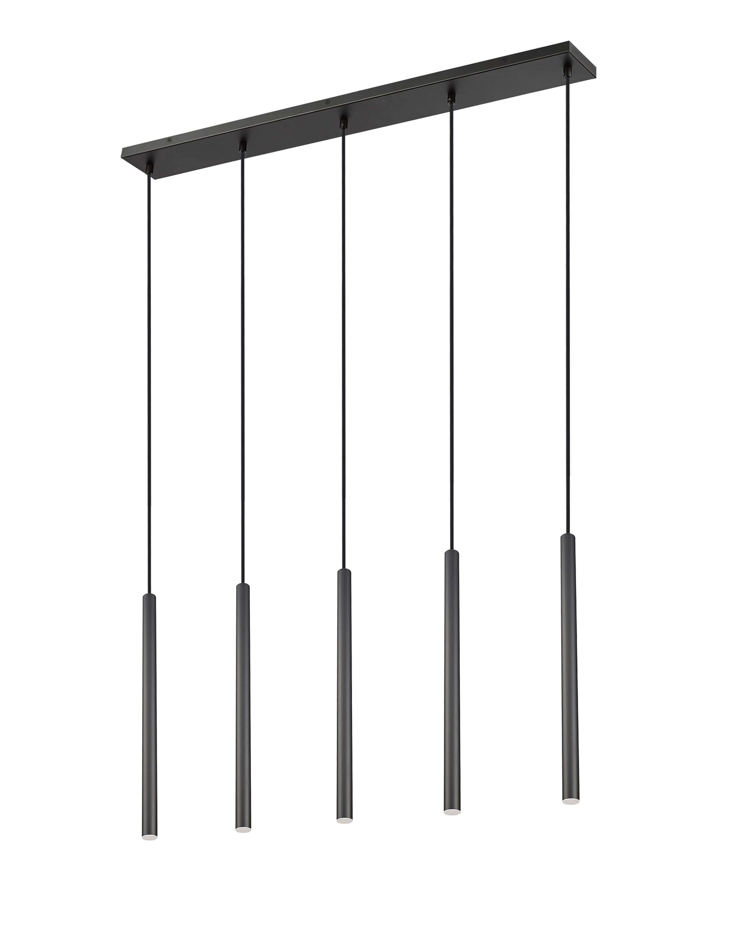 Forest LED 5 Light Linear Chandelier Matte Black
