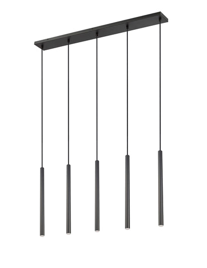 Forest LED 5 Light Linear Chandelier Matte Black