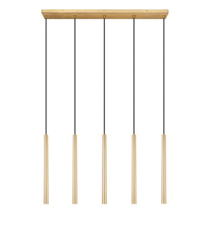 Forest LED 5 Light Linear Chandelier Modern Gold