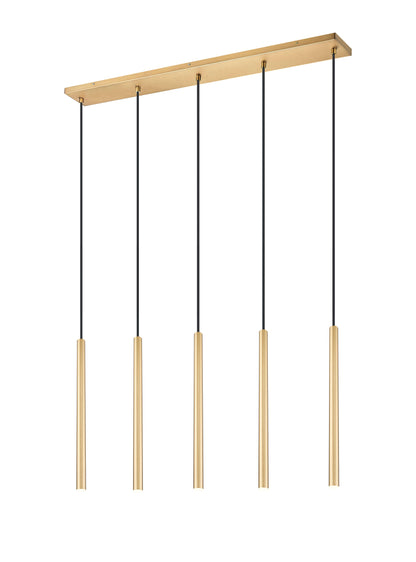 Forest LED 5 Light Linear Chandelier Modern Gold