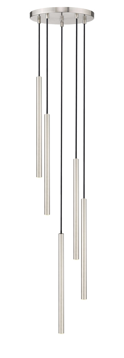 Forest LED 5 Light Chandelier Brushed Nickel