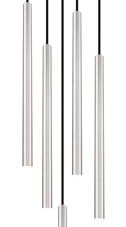 Forest LED 5 Light Chandelier Brushed Nickel