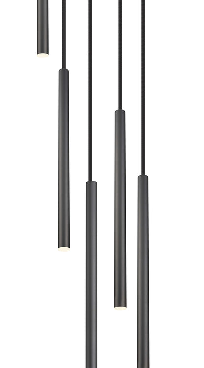 Forest LED 5 Light Chandelier Matte Black