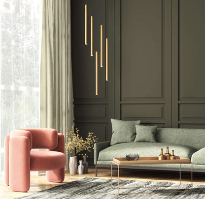 Forest LED 5 Light Chandelier Modern Gold
