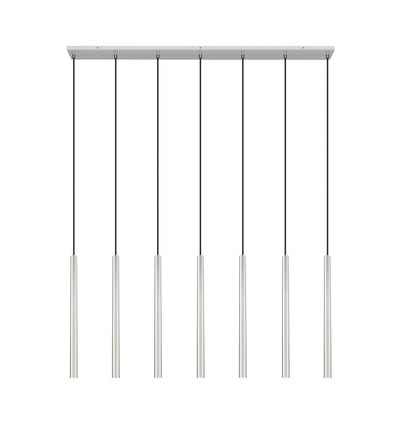 Forest LED 7 Light Linear Chandelier Brushed Nickel