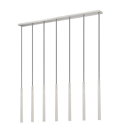 Forest LED 7 Light Linear Chandelier Brushed Nickel