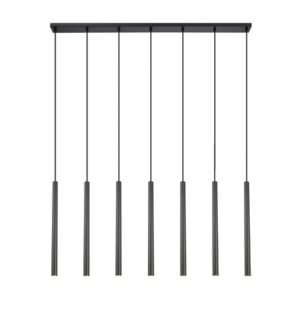 Forest LED 7 Light Linear Chandelier Matte Black