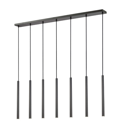 Forest LED 7 Light Linear Chandelier Matte Black