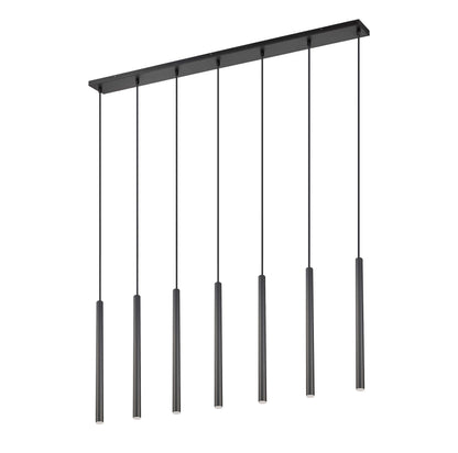 Forest LED 7 Light Linear Chandelier Matte Black
