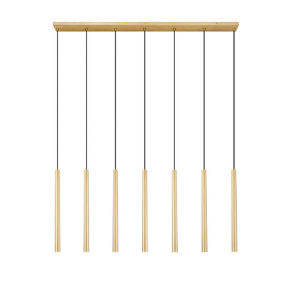 Forest LED 7 Light Linear Chandelier Modern Gold