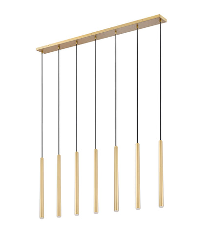 Forest LED 7 Light Linear Chandelier Modern Gold