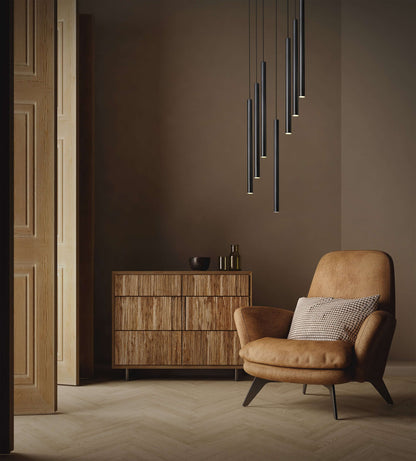 Forest LED 7 Light Chandelier Matte Black