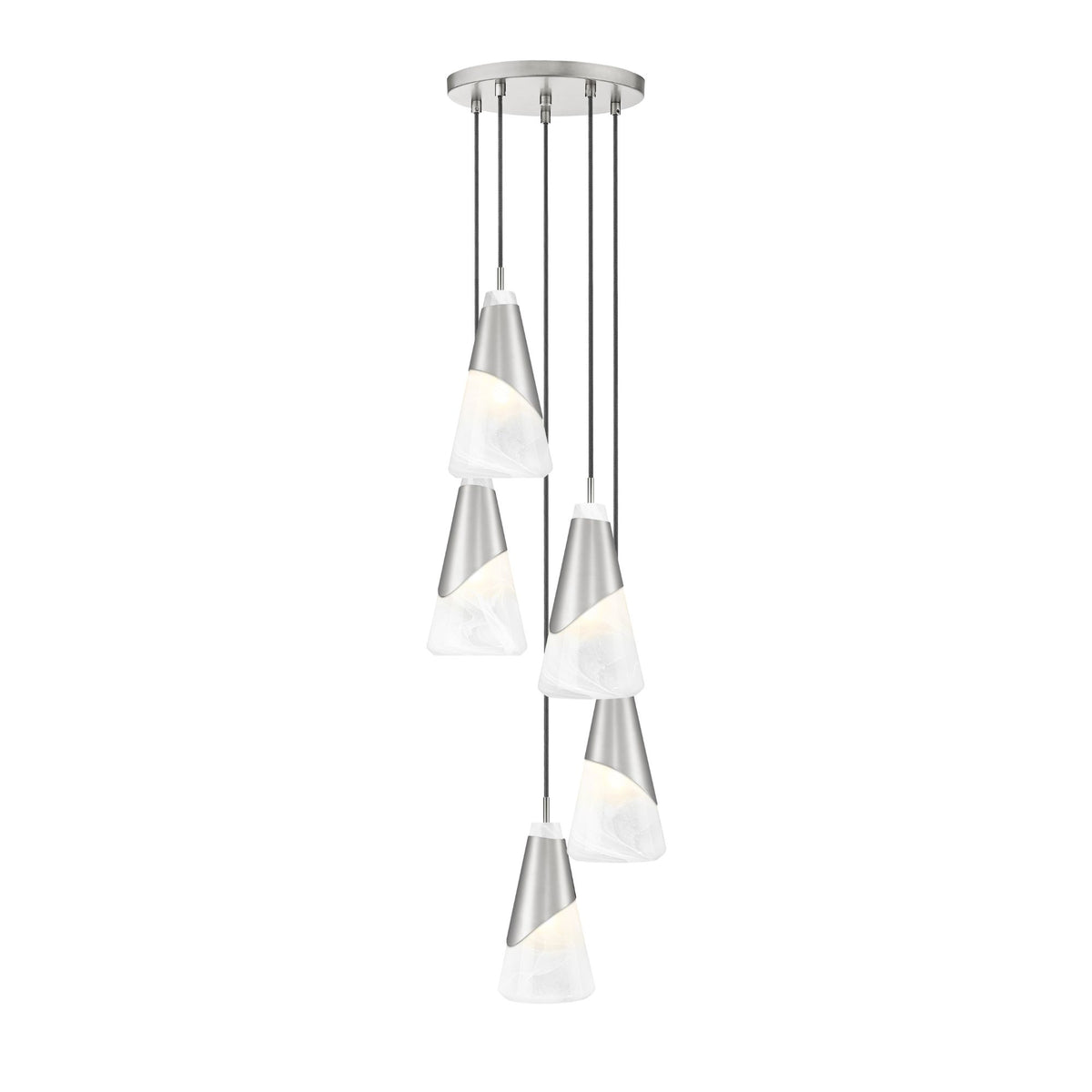 Aimie 5 Light Chandelier Brushed Nickel