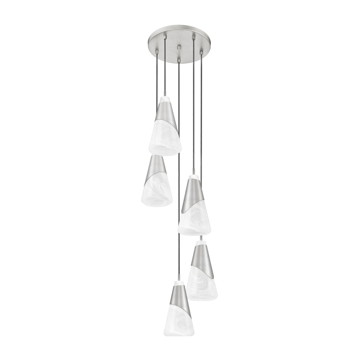 Aimie 5 Light Chandelier Brushed Nickel