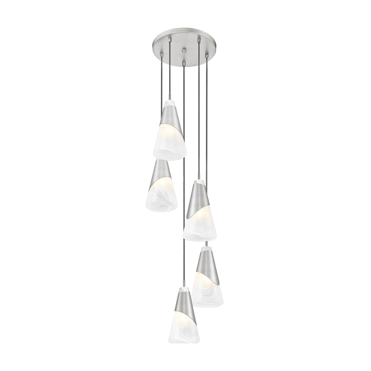 Aimie 5 Light Chandelier Brushed Nickel