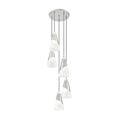 Aimie 5 Light Chandelier Brushed Nickel