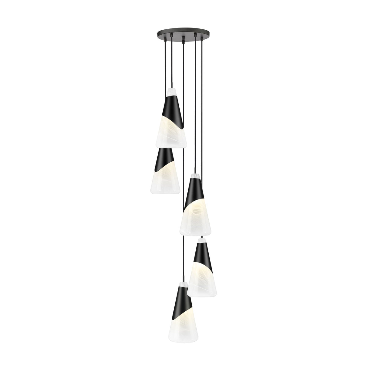 Aimie 5 Light Chandelier Matte Black