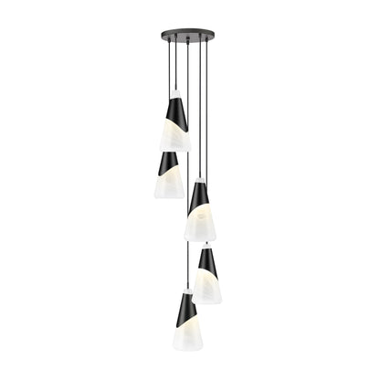 Aimie 5 Light Chandelier Matte Black