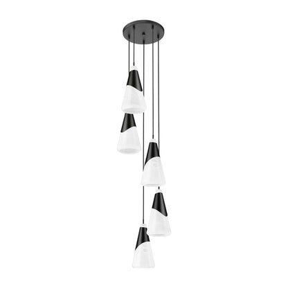Aimie 5 Light Chandelier Matte Black