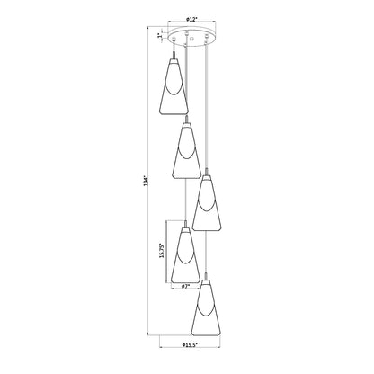 Aimie 5 Light Chandelier Matte Black