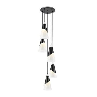 Aimie 5 Light Chandelier Matte Black