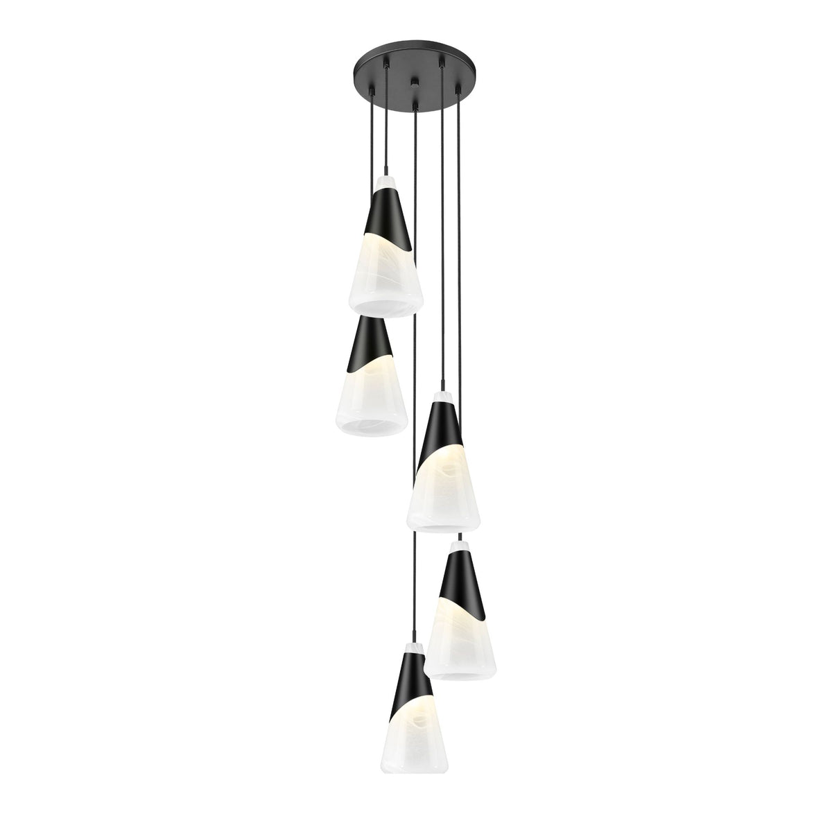 Aimie 5 Light Chandelier Matte Black