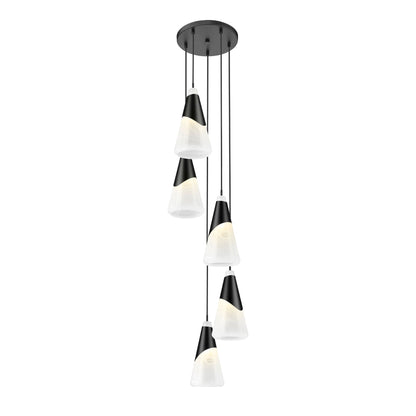 Aimie 5 Light Chandelier Matte Black