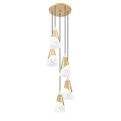 Aimie 5 Light Chandelier Modern Gold
