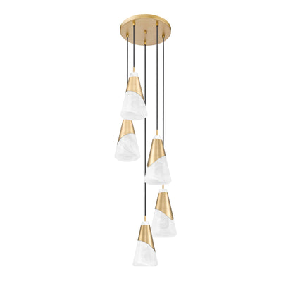 Aimie 5 Light Chandelier Modern Gold