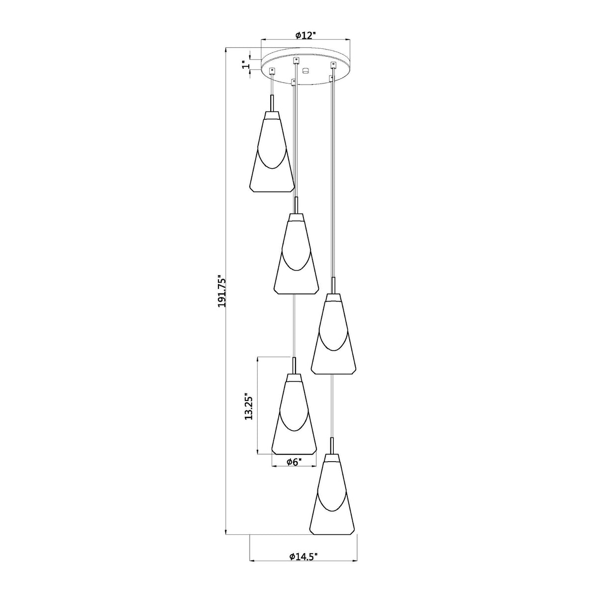 Aimie 5 Light Chandelier Modern Gold