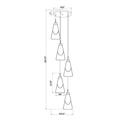 Aimie 5 Light Chandelier Modern Gold