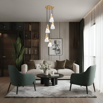 Aimie 5 Light Chandelier Modern Gold